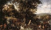 BRUEGHEL, Jan the Elder Garden of Eden 1612 Oil on copper oil